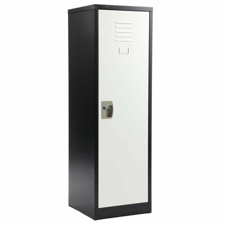 Adiroffice 48in Locker for Kids, Black Body With White Doors, 2PK ADI629-01-B-W-PKG-2